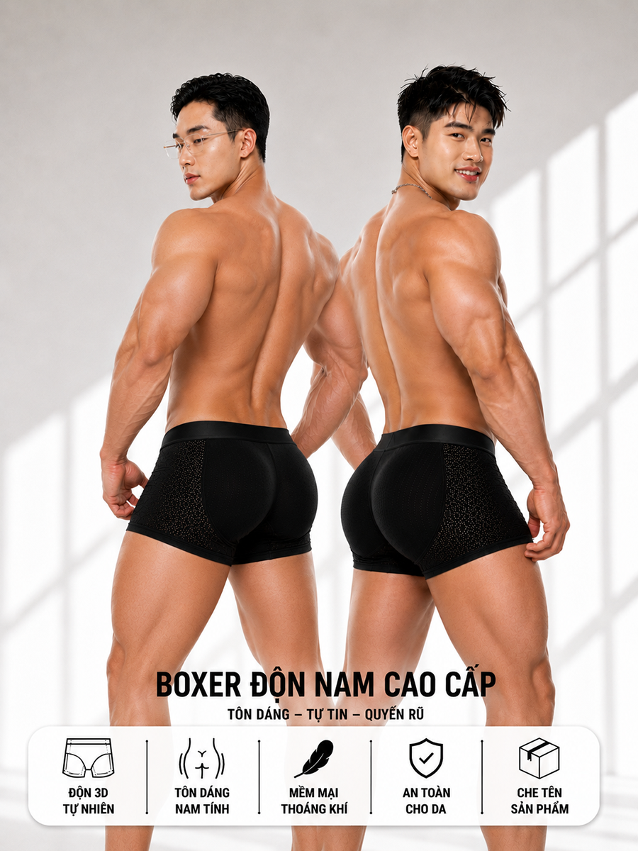 quần độn mông nam nguyên khối boxer