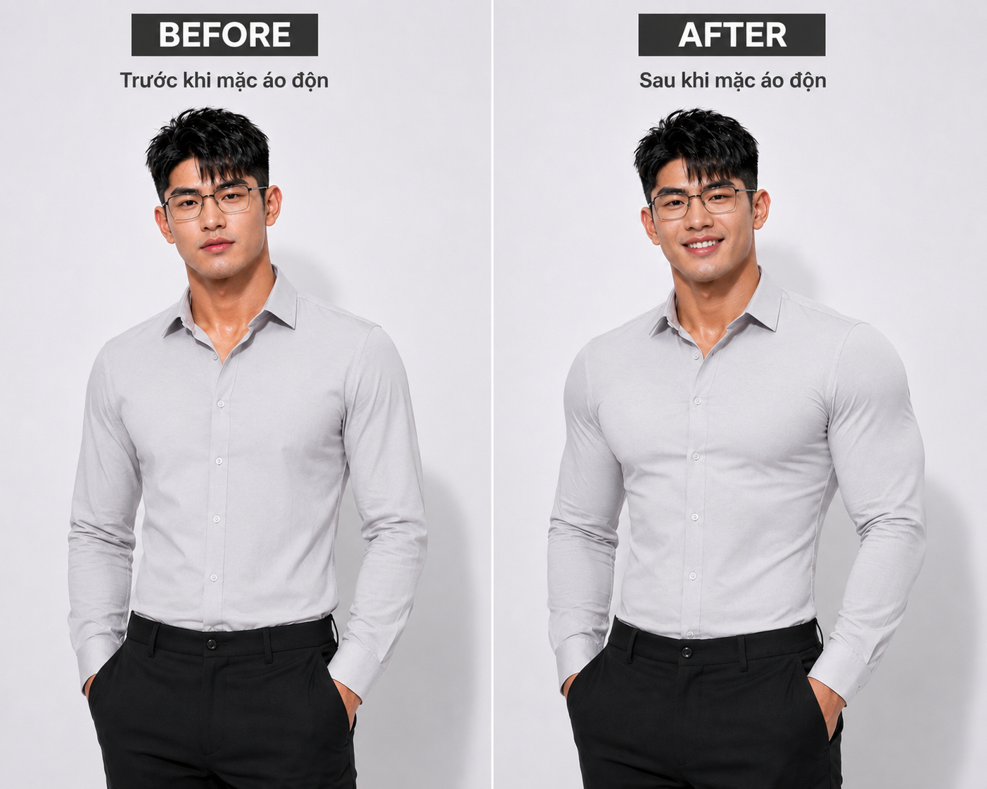 Áo độn ngực độn vai độn bắp tay nam